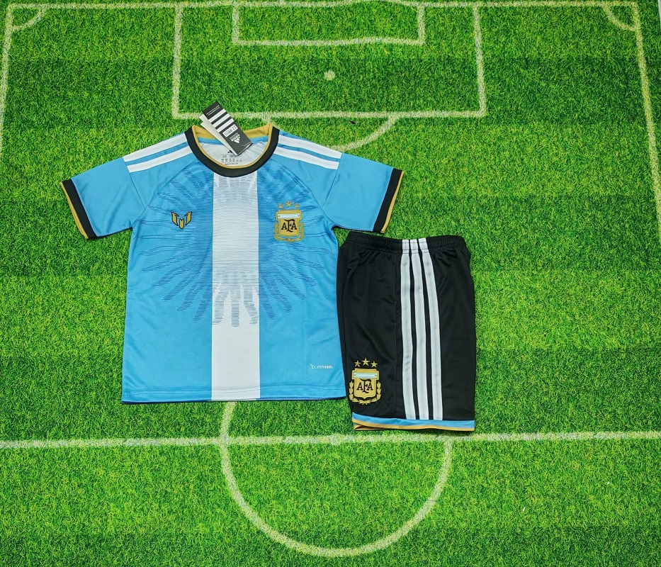 Kids-Argentina 2026 Messi Last Match Soccer Jersey